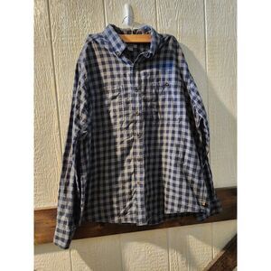 Gander Mountain Guide Series Gray &‎ Navy Plaid Shirt